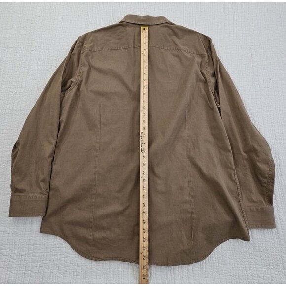 Banana Republic Heavy Twill Shirt Men's XXL Button Up Brown 2 Pockets EUC LN - Picture 14 of 15
